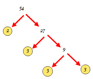 How do you write 54 as a product of prime factors? | Socratic